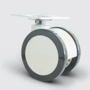 EQ01ZKP75 Döner Tablalı Plastik Maşalı Çap:75 Çift Kasnaklı Medikal Tekerlek Oynak Maşalı