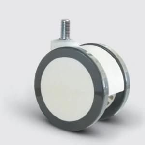 EQ05ZKP75 Döner Civatalı Plastik Maşalı Çap:75 Çift Kasnaklı Medikal Tekerlek Oynak Civata Bağlantılı