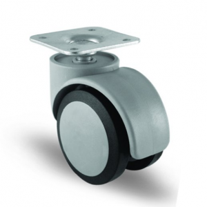 Döner Tablalı Poliüretan Tekerlek Çap:50 Oynak Tabla Bağlantılı, Burçlu Mobilya Tekerleği Medikal Ekipman Tekeri