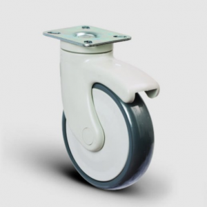 Döner Tablalı Plastik Maşalı Çap:125 Medikal Ekipman Tekerleği Bilya Rulmanlı Oynak Maşalı