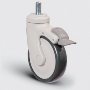  Döner Civata Bağlantılı Frenli Plastik Maşalı Çap:125 Medikal Ekipman Tekerleği Bilya Rulmanlı Oynak Maşalı C,vata Bağlantılı