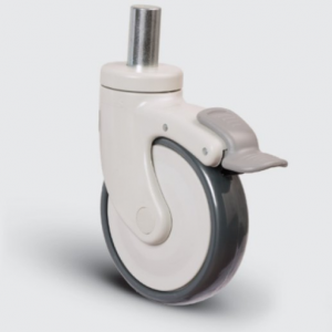 Döner Pim Bağlantılı Frenli Plastik Maşalı Çap:125 Medikal Ekipman Tekerleği Bilya Rulmanlı Oynak Maşalı Pim Bağlantılı