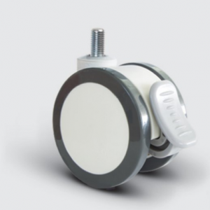  Döner Civatalı Frenli Plastik Maşalı Çap:50 Çift Kasnaklı Medikal Tekerlek Oynak Civata Bağlantılı